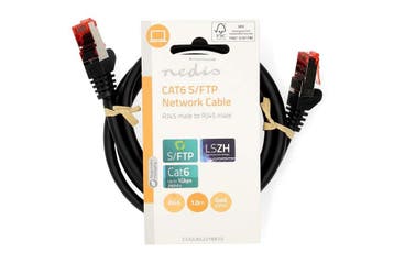 Nedis Netwerkkabel S/FTP CAT6 kabel - 1 meter (Zwart), Ophalen of Verzenden, Nieuw