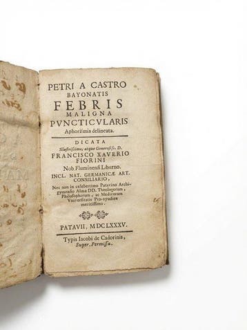 Petri a Castro - Febris Maligna Puncticularis - 1685