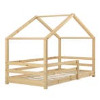 Kinderbed Knätten grenen huisbed met matras 90x200 cm hout, Verzenden, Nieuw