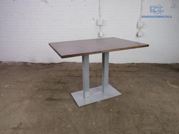 Sidetable donkereiken 125x86 grijs plateau frame tweedehands, Verzenden, Gebruikt