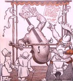 Soldaten en Majoor de Bas op spotprent (lijst optie), Verzenden