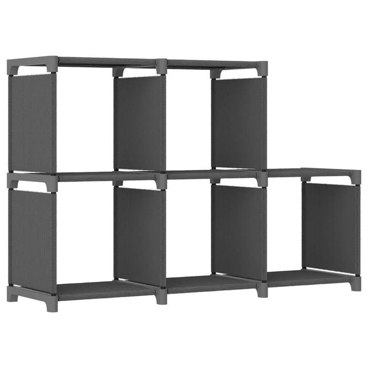 vidaXL Kast met 5 vakken 103x30x72,5 cm stof grijs, Huis en Inrichting, Kasten | Boekenkasten, 25 tot 50 cm, Nieuw, Overige materialen