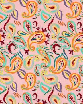 Katoen Viscose Slub Paisley Licht Roze, Hobby en Vrije tijd, Stoffen en Lappen, Nieuw, Roze