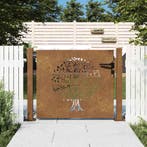 vidaXL Poort 100x75 cm boomontwerp cortenstaal, Tuin en Terras, Tuinpoorten, Verzenden, Nieuw