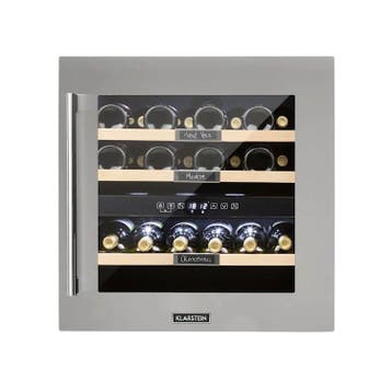 Vinsider 36 Duo inbouw wijnkoelkast | RVS | JouwKlimaatkast, Zonder vriesvak, Nieuw, Ophalen of Verzenden, 45 tot 60 cm