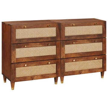 vidaXL Dressoir set 2 st 60 x 33,5 x 75 cm Massief Mango, Huis en Inrichting, Kasten | Overige, Verzenden, Nieuw