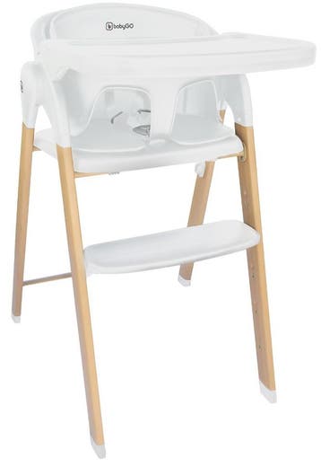 BabyGo Levels White Wood Kinderstoel, Kinderen en Baby's, Kinderstoelen, Verzenden, Nieuw, Meegroeistoel