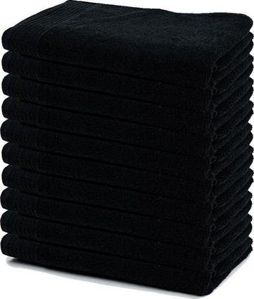 The One Badlaken - 70x140cm - 450 gr - Zwart – Set van 10, Verzenden, Nieuw