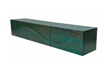 TV-bord SCORPION 160 cm 3D hangend mangohout turquoise -, Ophalen of Verzenden, Nieuw