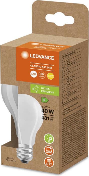 Ledvance Classic Superior LEDbulb E27 Peer Filament Mat 2.6W, Ophalen of Verzenden, Zo goed als nieuw