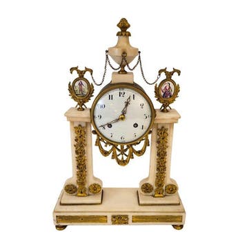 Tafel/bureauklokken - Antiek Marmer, Brons, Messing -