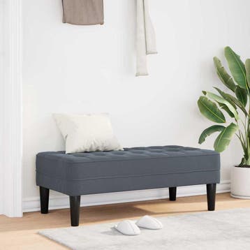 vidaXL Bank met kussen Donkergrijs 113 x 57 x 39 cm Fluweel, Huis en Inrichting, Banken | Bankstellen, Verzenden, Nieuw, Minder dan 150 cm