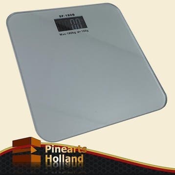 Digitale personenweegschaal 180kg x 100g WIT, 1 tot 500 gram, Nieuw, 100 kg of meer, Ophalen of Verzenden