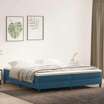 vidaXL Boxspring zonder matras fluweel donkerblauw 200x210, Verzenden, Nieuw, Blauw, Stof