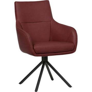 Leren draaibare eetkamerstoel Fancy - Toledo Cherry (rood), Nieuw, Leer, Ophalen of Verzenden, 90 cm of meer