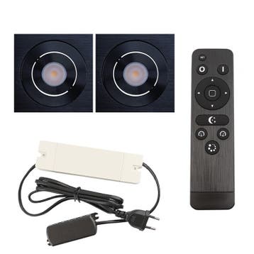 2 kantelbare veranda spots Rona vierkant, IP44, met, Ophalen of Verzenden, Nieuw