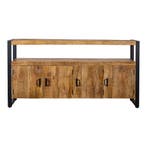 Dressoir Mangohout Britt 180 Met 4 Deuren, Verzenden, Nieuw, Overige houtsoorten, Industriële meubels