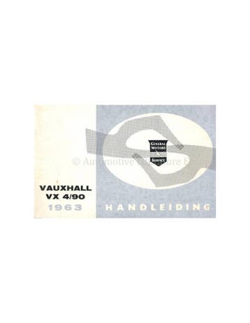 1963 VAUXHALL VX 4/90 INSTRUCTIEBOEKJE NEDERLANDS