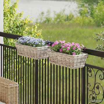 vidaXL Hangende Bloempot Mand GENDT 2 st Natuurlijk grijs, Verzenden, Nieuw