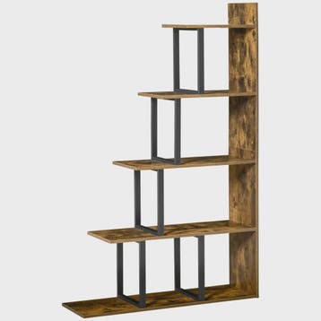 Industriële Boekenkast met 5 Niveaus - Stijlvolle Trapvormig, Verzenden, Nieuw