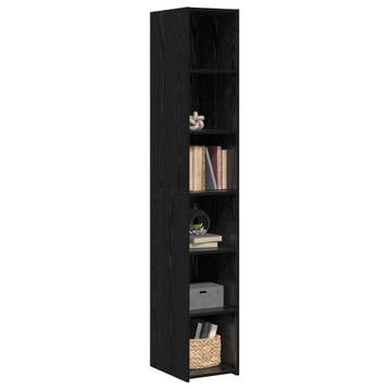vidaXL buffetkast Zwart eiken 30 x 41 x 185 cm Bewerkt hout, Minder dan 50 cm, Verzenden, Nieuw, Minder dan 100 cm