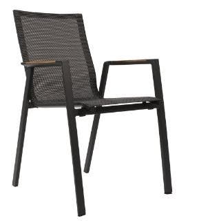 Stapelbare Tuinstoel  Tarragona  Negro  Aluminium  Lesli Liv, Verzenden, Nieuw
