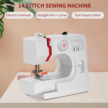 Mini Naaimachine 728 - 14 Steken, Inclusief Tafel & Naaiset, Verzenden
