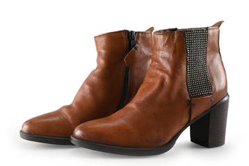 MJUS Enkellaarzen in maat 37 Cognac, Kleding | Dames, Schoenen, Overige kleuren, Verzenden, Lage of Enkellaarzen, Zo goed als nieuw
