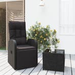 vidaXL 2-delige Loungeset poly rattan en staal zwart, Verzenden, Nieuw, Rotan, Loungeset