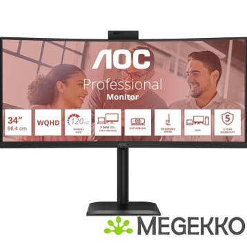 AOC E4 CU34E4CW 34  UltraWide Quad HD 120Hz VA Monitor, Verzenden, Nieuw, AOC