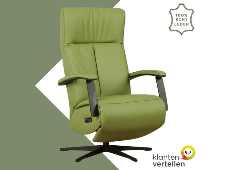 Leren sta-op-stoel Pure - Toledo Lime (felgroen) - large -, Huis en Inrichting, Fauteuils, 50 tot 75 cm, 75 tot 100 cm, Nieuw