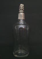 Fles - Tin, Glas - Fles met draaibare kop, Antiek en Kunst