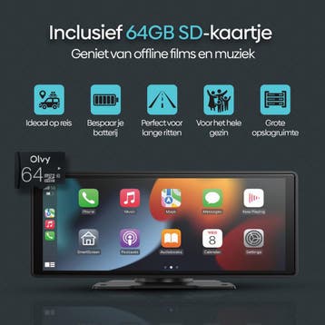 Carplay Scherm - Android & Apple - Achteruitrijcamera - Navi, Verzenden, Zo goed als nieuw