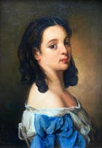 After Hermann Winterhalter (1808-1891) - Portrait of a young, Antiek en Kunst, Kunst | Schilderijen | Klassiek
