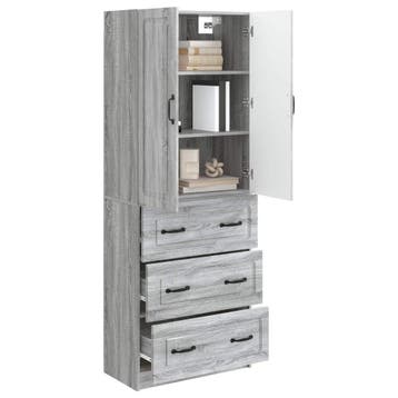 vidaXL Kastenset 2 st 66 x 34,5 x 87 cm Bewerkt hout Grijs, Huis en Inrichting, Verzenden, Nieuw