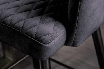 Design barkruk PARIS grijs fluweel met decoratieve quilting, Ophalen of Verzenden, Nieuw