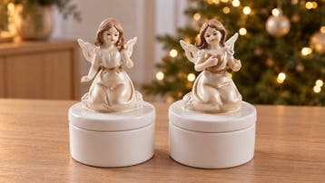 Decoratief ornament - sierdoosjes – wit & goud –