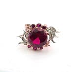 Zonder minimumprijs - Ring - 9 kt. Roségoud, Zilver Spinel -, Sieraden, Tassen en Uiterlijk, Ringen, Nieuw