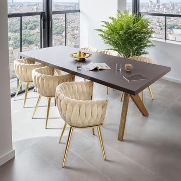 Set eetkamerstoelen Astano fluweel, knoopdesign, Verzenden, Nieuw