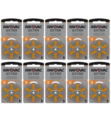 Rayovac Hoorapparaat batterij 13AU oranje (60 stuks), Ophalen of Verzenden, Nieuw