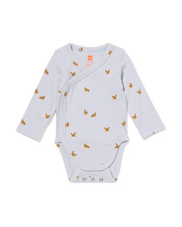 HEMA Baby meegroeiromper rib dieren groen, Verzenden, Nieuw