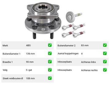 Wiellager Achteras Volvo V50 D4 (2010-2012), Verzenden, Nieuw, Volvo