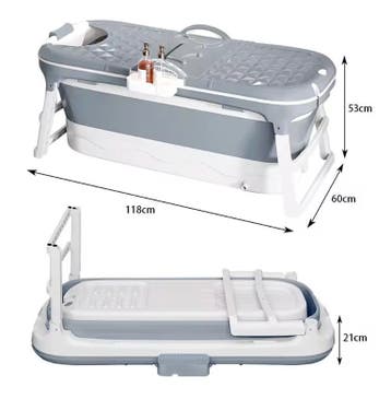 Opvouwbaar Bad – Mobiel Ligbad 118 cm met Zeepbak, Tuin en Terras, Verzenden, Nieuw