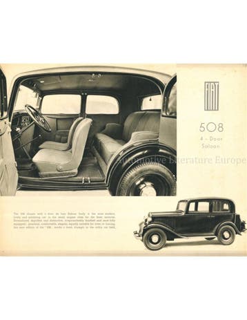 1933 FIAT 508 LEAFLET ENGELS, Nieuw, Author