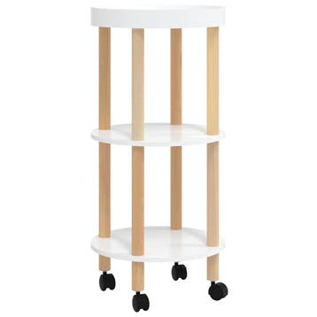 vidaXL Trolley 38x38x82 cm bewerkt hout en massief, Verzenden, Nieuw