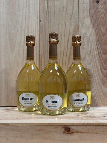 Ruinart, Blanc de Blancs - Champagne - 3 Flessen (0.75, Verzamelen, Nieuw