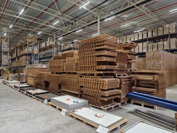 Vlonder 3600x1050mm vurenhout, open, 2-delig, gebruikt, Ophalen of Verzenden