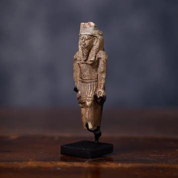 Het Oude Egypte Fragment van een Nefertum-amulet in faience