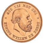 Gouden 10 Gulden Willem III 1875 Pr+, Postzegels en Munten, Munten | Nederland, Verzenden