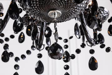 Kroonluchter DIAMONDS met 15 armen, gemaakt van zwart acryl, Ophalen of Verzenden, Nieuw